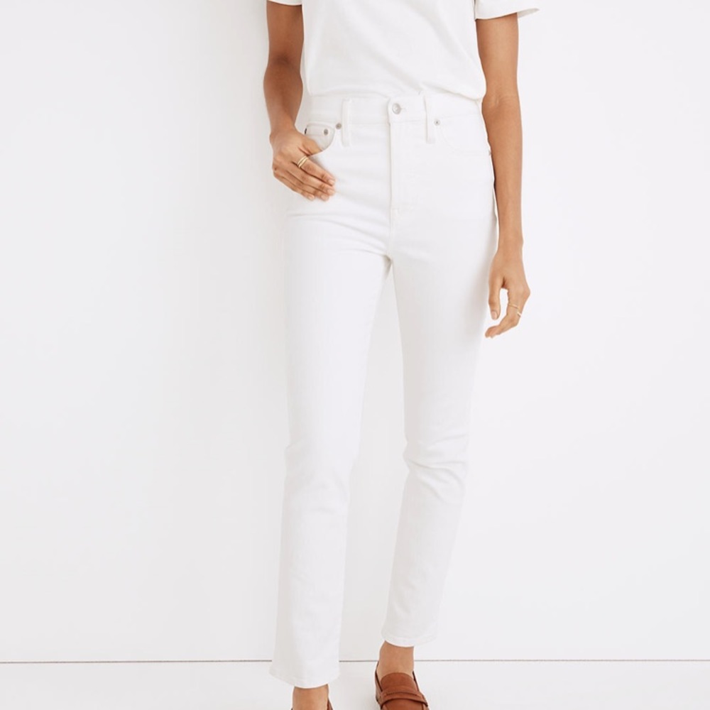 NEW Madewell Tall 10” High-Rise Skinny Jeans White
